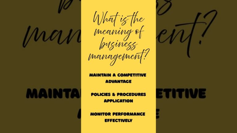 What is the meaning of business management?