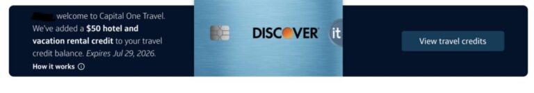 Discover Cardholders Migrating To Capital One Get $50 Travel Portal Credit (Targeted?)