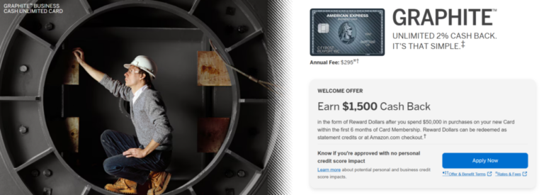 American Express Graphite Business Cash Unlimited Card ($1,500 Bonus, $295 Annual Fee)