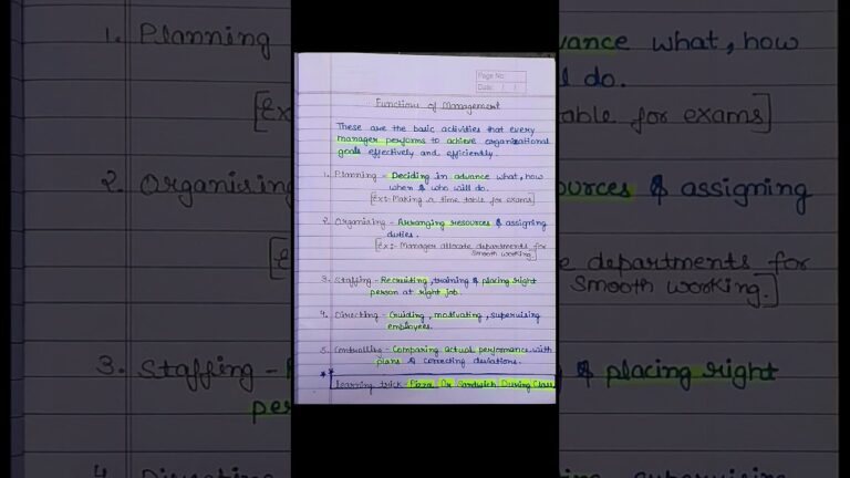 Functions of Management |  #management #bcom #college #businessstudies #exam #2025