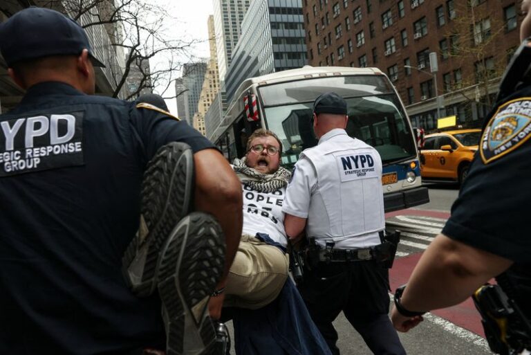 Dozens detained in New York City protest over US arms sales to Israel