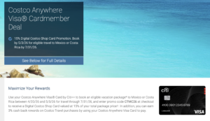 Costco Visa: Vacation To Mexico & Costa Rica, Get 15% Back Costco Shop Card