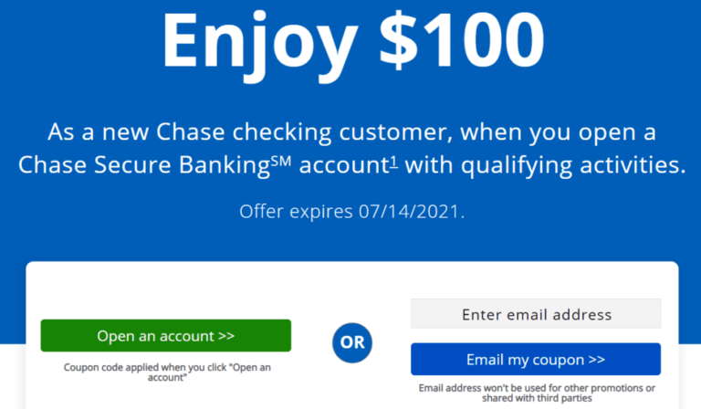 Chase Secure Banking $125 Checking Bonus