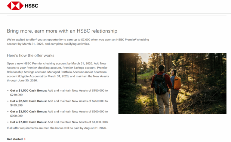 HSBC $1,500 – $7,000 Checking Bonus + $1,000 Brokerage Bonus