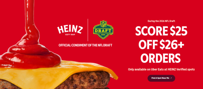 UberEats: $25 Off $26+ (HEINZ Verified Spots), During NFL Draft (Pick 57)
