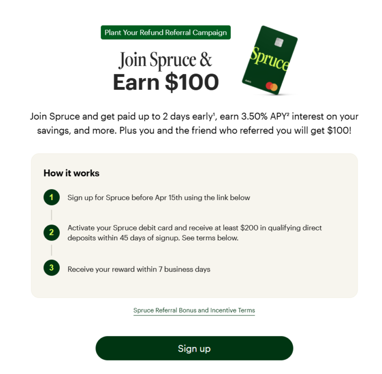 Spruce Money (Fintech) $100 Referral Bonus