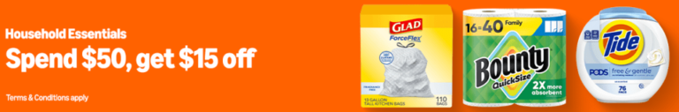 Amazon Discount for Select Household Products: $15 Off $50+