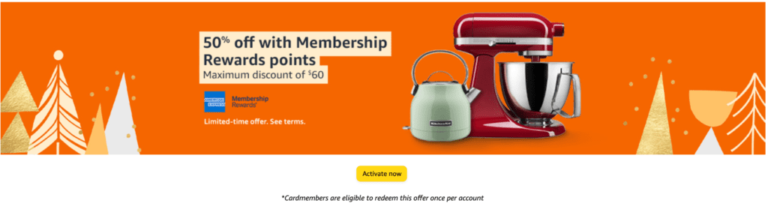 Amazon: Get 50% Off When Using Membership Rewards Points (Up To $80 In Discounts)(YMMV)