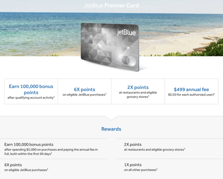 JetBlue Premier Card 100,000 Points Signup Bonus (New Benefits Live)