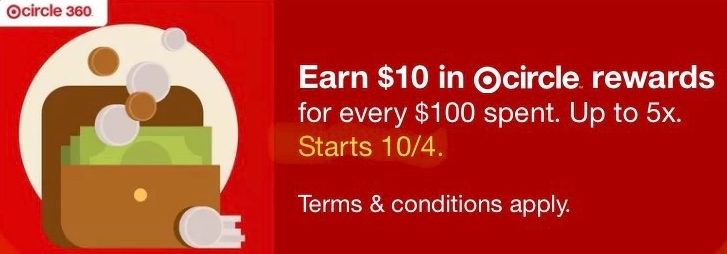 [Targeted] Target Circle 360: $10 Rewards for Every $100 Spent (Limit 5)