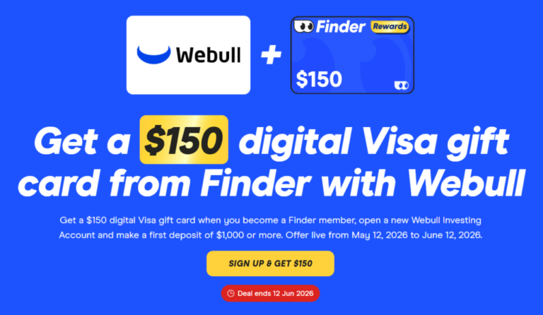 Webull $150 Bonus With $1,000+ Deposit Via Finder + Fractional Share
