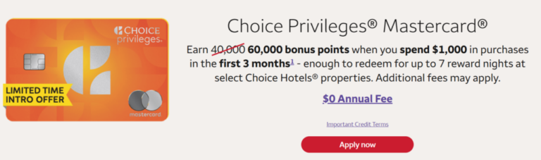Wells Fargo Choice Privileges 60,000 Points