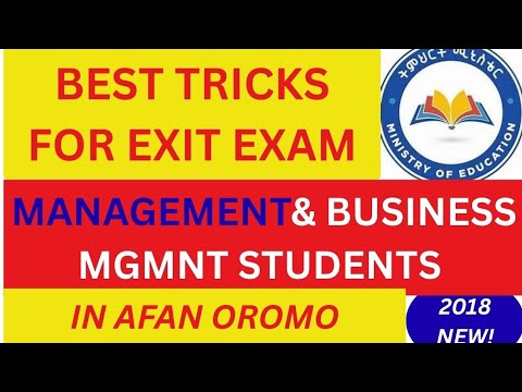 Management and business management exit exam blue print in afan oromo 2018