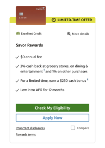 Capital One Savor $250 Signup Bonus After $500 Spend (Plus, 0% APR Intro)