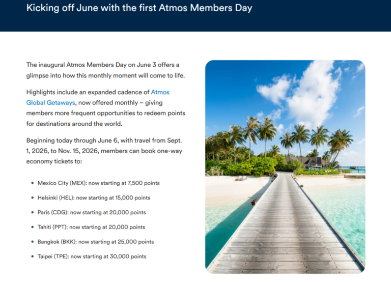 Atmos Rewards: Atmos Members Day (Discounted Award Flights)