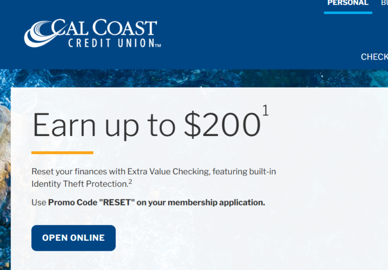 [CA] California Coast Credit Union $150 Checking Bonus, Direct Deposit Required