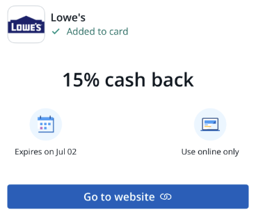 Chase Offers: 15% Back At Lowe’s ($50 Maximum Purchase)