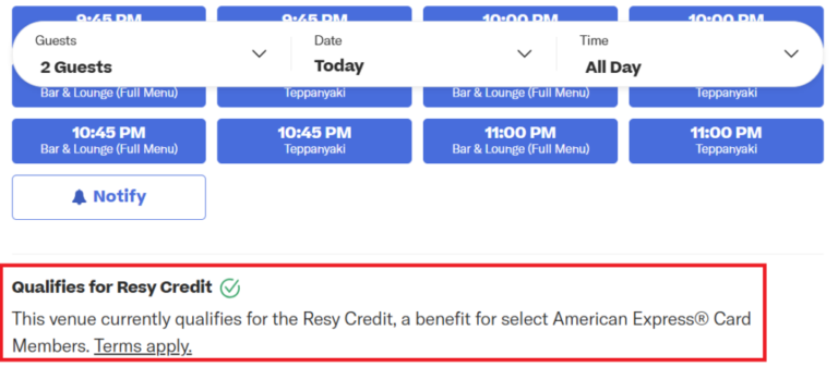 [AmEx Statement: No Nerf] American Express To Nerf Resy Credit (Select Restaurants Only)