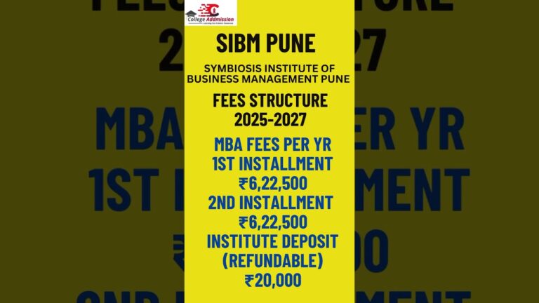 SIBM Pune MBA Fees Structure 2025-2027 Symbiosis Institute of Business Management #MBAAdmission #MBA