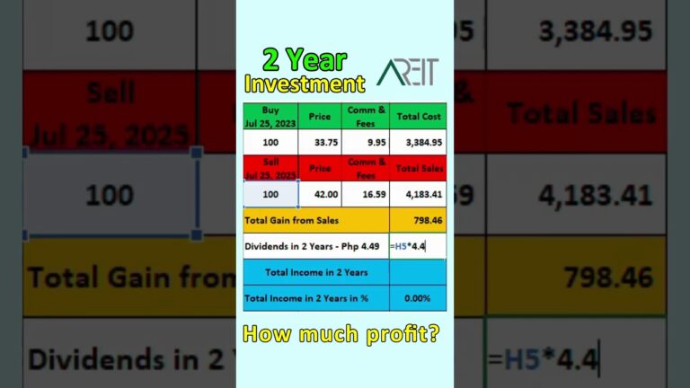 AREIT 2-Year Stock Investment, how much profit?