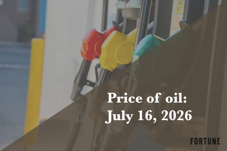 Current price of oil as of July 16, 2026