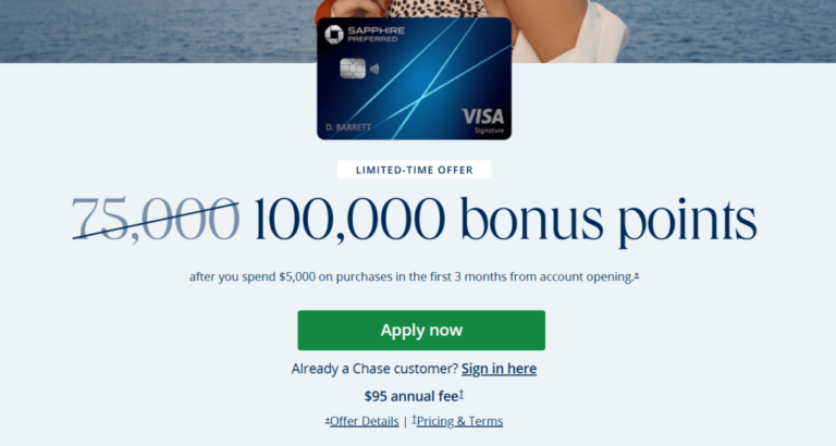 Chase Sapphire Preferred 100K Bonus Still Available Through Referrals