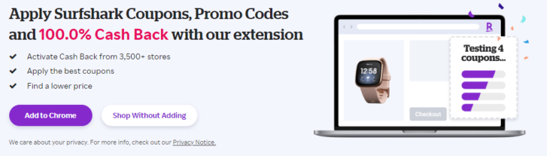 Rakuten: 100% Cash Back or 100X Points for Surfshark VPN