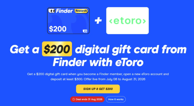 eToro: $200 Via Finder When You Deposit $300+
