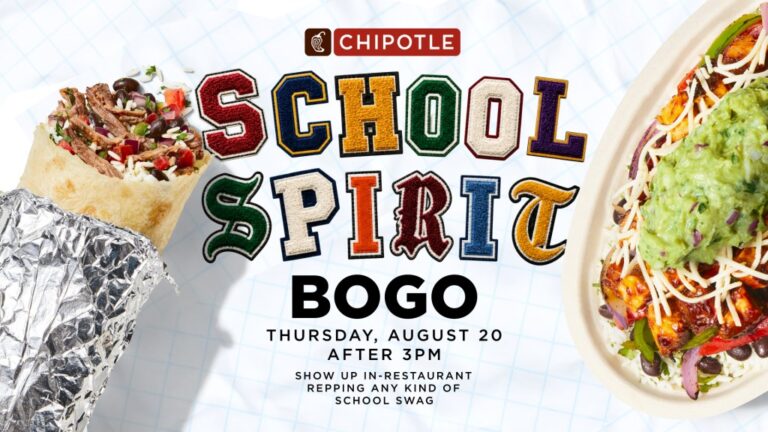 Chipotle Offering BOGO Entrées Today for Back-to-School Season