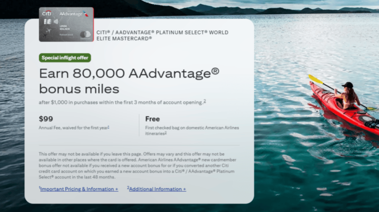 Citi AAdvantage Platinum Select Card, New 80K Bonus