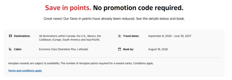 Aeroplan Award Sale: Up To 25% Off