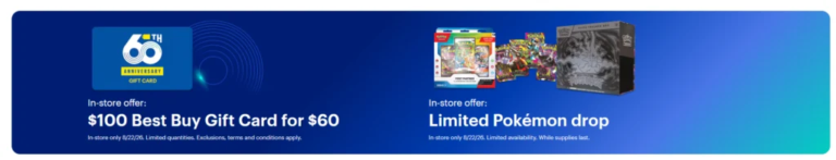 Best Buy (In Store): $100 Best Buy Giftcard For $60 (8/22 Only)