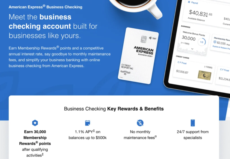 American Express Business Checking 35,000 Membership Rewards Points Bonus (1% APY; Earn Points With Debit Card Spend)