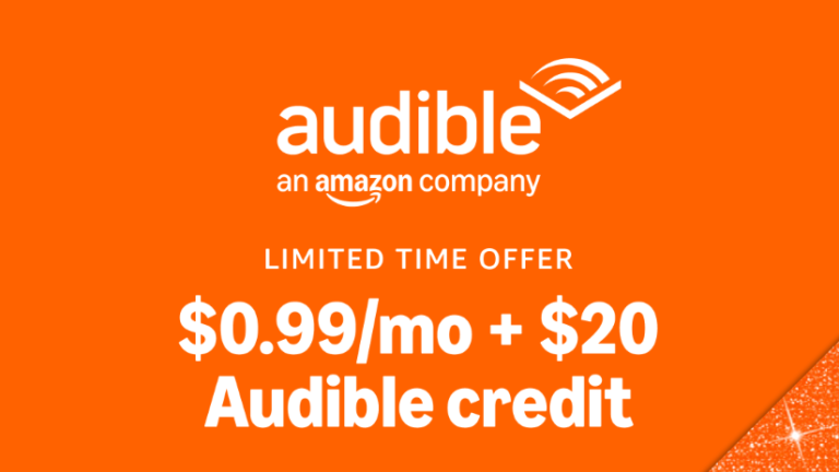 New Audible Offer: Get 4 Months of $0.99/Month Plus $20 Credit