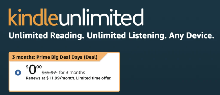 Amazon Kindle Unlimited: 3 Months Free