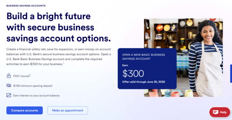 U.S. Bank $300 Business Savings Bonus