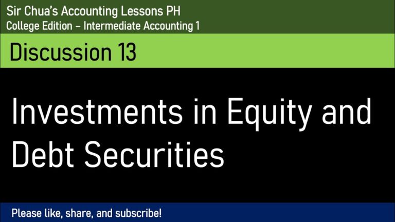 [Intermediate Accounting] Discussion 13 – Investments in Equity and Debt Securities